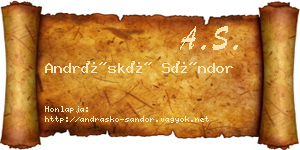 Andráskó Sándor névjegykártya