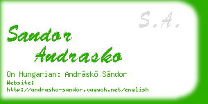 sandor andrasko business card