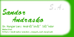 sandor andrasko business card